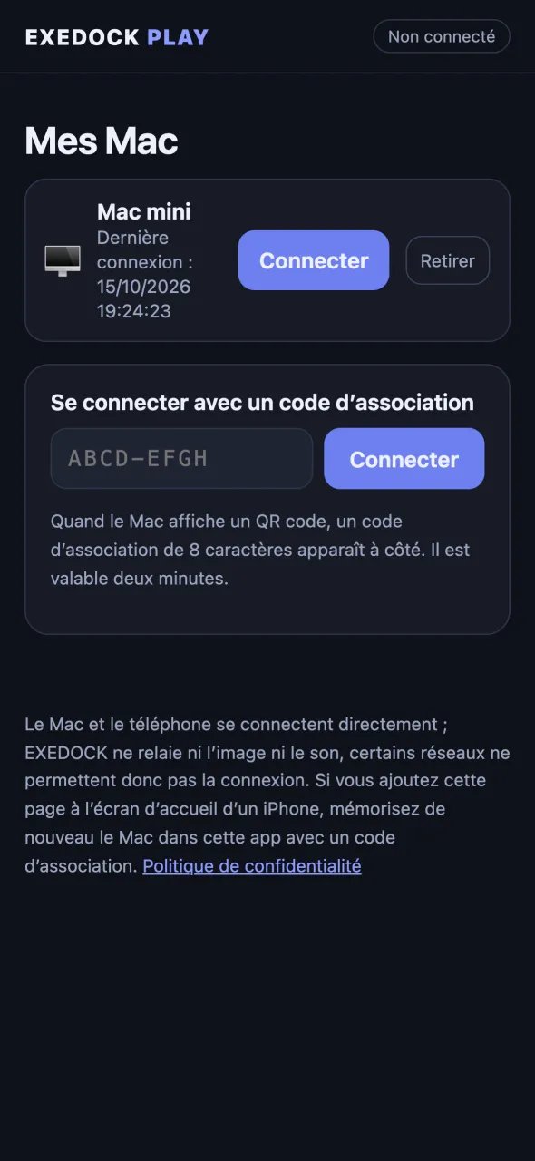 Accueil : votre Mac mémorisé, une touche pour se connecter